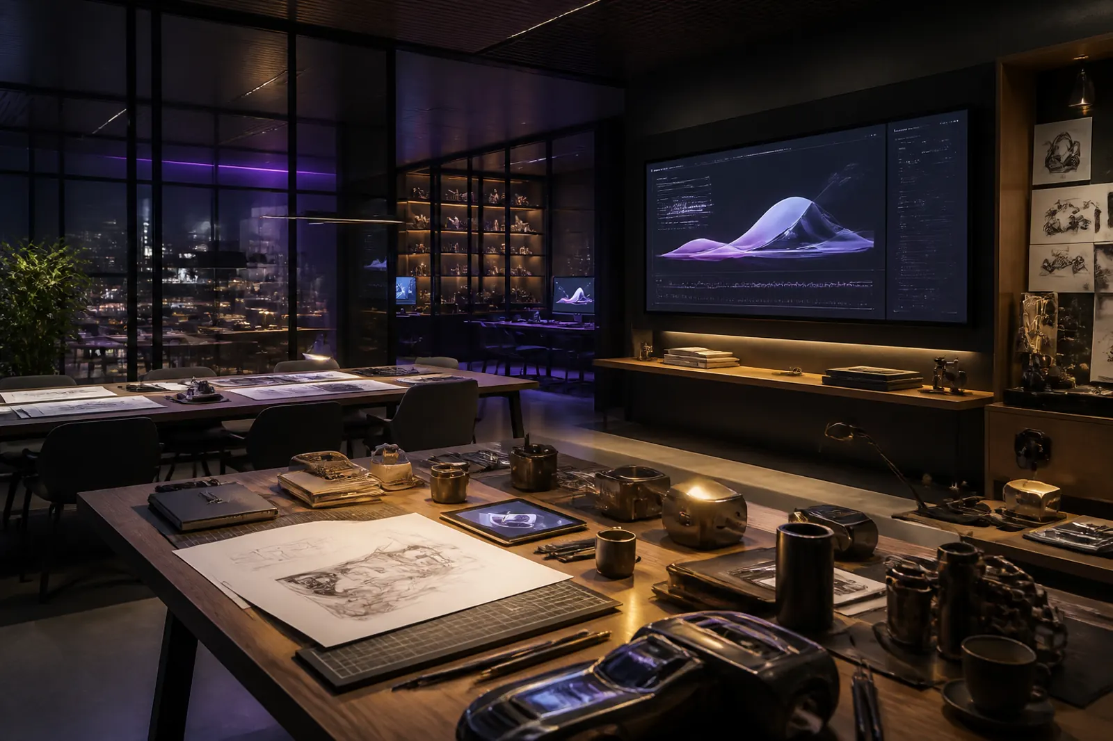A premium collaborative digital product studio with engineering and design workspaces